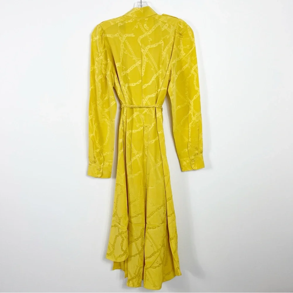 Zadig & Voltaire Rallye Chains Silk Dress Size Medium NWT Buttercup Yellow - Picture 10 of 11